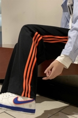 26春款复古运动美学街头潮酷宽松裤cityboy风条纹阔腿裤K32TP35，男装休闲裤，电商A102B