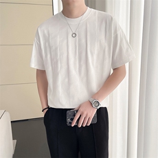 轻熟风~2025夏季新款菱形提花工艺短袖T恤T2031/P48，男装T恤，电商B331