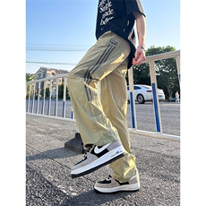 大量现货2025新款夏季长裤小众设计感侧边条纹速干裤DY5032-P55，男装休闲裤，电商A178