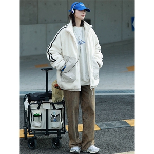 2023冬款学生加绒立领棉服羊羔绒棉衣外套男女 8339-P125控价178图片