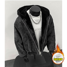 现货高品质美式冬季重磅座山雕大毛毛领pu皮棉衣男女加厚外套，男装皮衣，电商A486