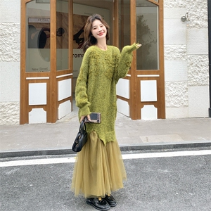 【新款】毛衣拼接连衣裙2C115-2383-P175-K258图片