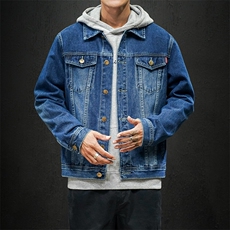 男士春秋季外套新款日系复古牛仔夹克潮青年上衣百搭衣服8118，男装夹克，电商A318