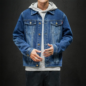 男士春秋季外套新款日系复古牛仔夹克潮青年上衣百搭衣服8118图片