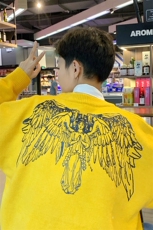 1港风圆领中性情侣潮流大码M-5XL印花加厚毛衣男7671P48加绒P55，男装针织衫/毛衣，星座226-2