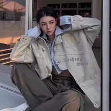 美式复古vintage风外套男女2025年春秋新款设计感宽松工装夹克，男装夹克，星座506A