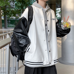 秋季外套潮牌ins美式棒球服皮衣休闲盐系韩版潮流夹克 W1639-P58图片