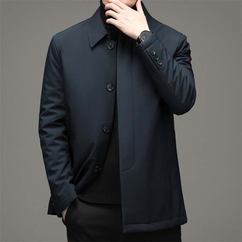 爸爸外套秋冬中年商务休闲男款夹克棉衣中老年时尚男MY9815-P195，男装棉衣，电商B212（原钱塘6029）