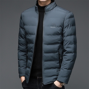 男装立领棉服夹克冬季新款纯色棉衣中年轻薄保暖外套大码图片