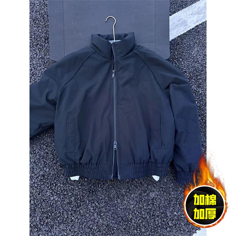 现货美式高街休闲棉衣夹克三防立领纯色户外工装加厚棉服外套,男装夹克,电商A486