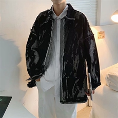 春季美式扎染牛仔外套男潮牌ins高街复古bf风痞帅夹克衫W2587-P52，男装夹克，星座512-2