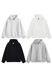 重磅全棉无帽绳450克拉链连帽卫衣硬挺短宽套头外套男 RH5552-P62图片