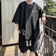 华夫格套装运动短袖t恤套装休闲两件套一套HZ84098-P44，男装T恤，电商A040