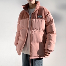 冬季青少年灯芯绒立领拼接外套休闲百搭面包服棉服5302-P78，男装棉衣，电商B306