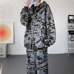 25秋季打工人卫衣卫裤棉街头时尚重磅迷彩套装TZ01/P108图片
