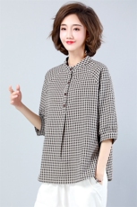 中长袖排扣衬衫2021休闲时尚潮流纯色，女装衬衫，奕阳依阁