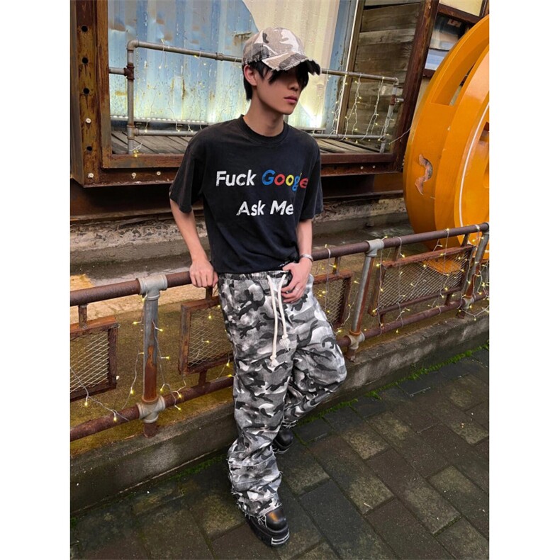 【有货】迷彩工装裤男款直筒宽松破坏感帆布裤子N0089CC-特P55,男装工装外套,星座1007（原301D）