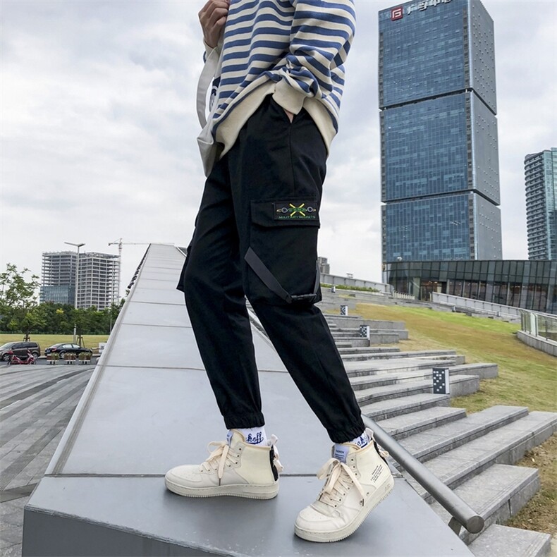 主推差价日系大码宽松休闲裤多口袋工装裤束脚裤哈伦裤,男装休闲裤,星座1008