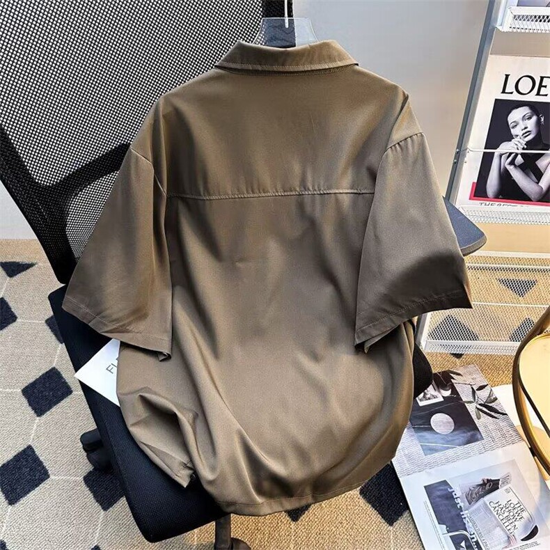 气质港风日系复古工装polo领短袖衫男日系原宿潮流2433P32,男装Polo衫,星座410-2