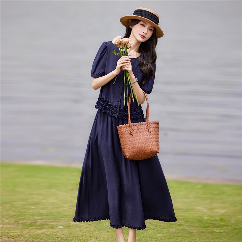现货2026年夏季休闲风修身剪裁宽松型女通用型两件套轻薄透气,女装套装/套裙,靓衣阁