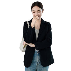 时尚百搭羊毛女士双面呢外套 显瘦修身秋冬季新款大衣图片