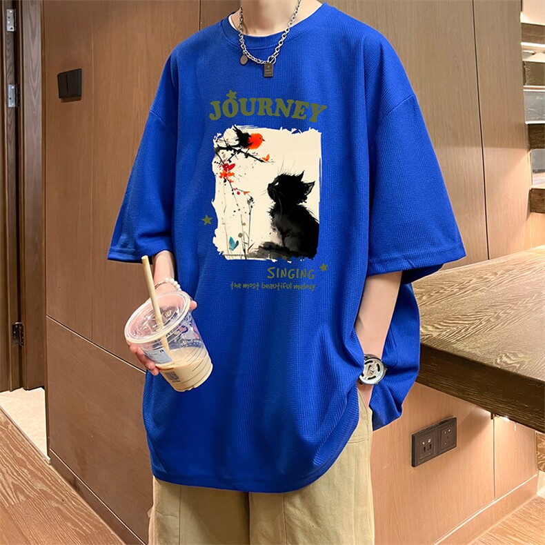 华夫格t恤男短袖男大码五分袖大皂风HT73433-P22,男装T恤,电商A040
