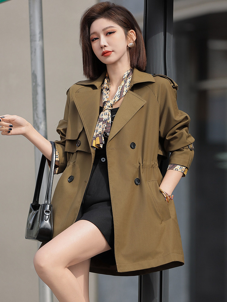 高级感风衣外套女2025春秋新款小个子时尚休闲收腰气质开春短外套,女装风衣,沫晗依美