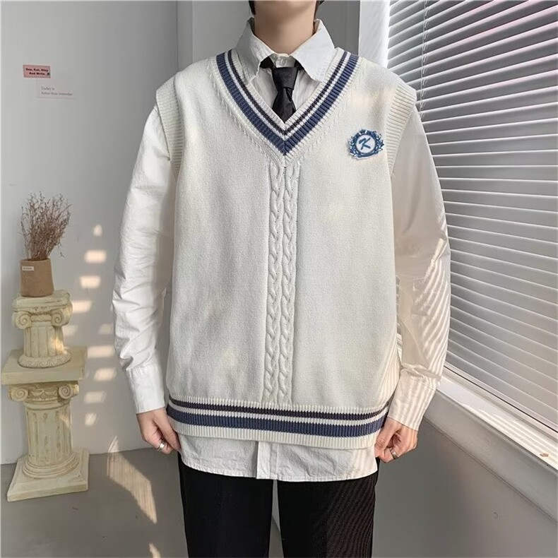 男女宽松V领背心毛衣秋冬针织马甲学院风秋外套Z655-P40,男装背心/马甲,星座1109-3