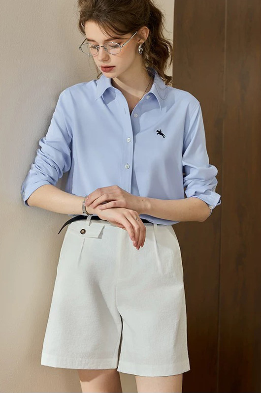 夏季基础简约白色百搭短裤常规，女装短裤/热裤，湘姗