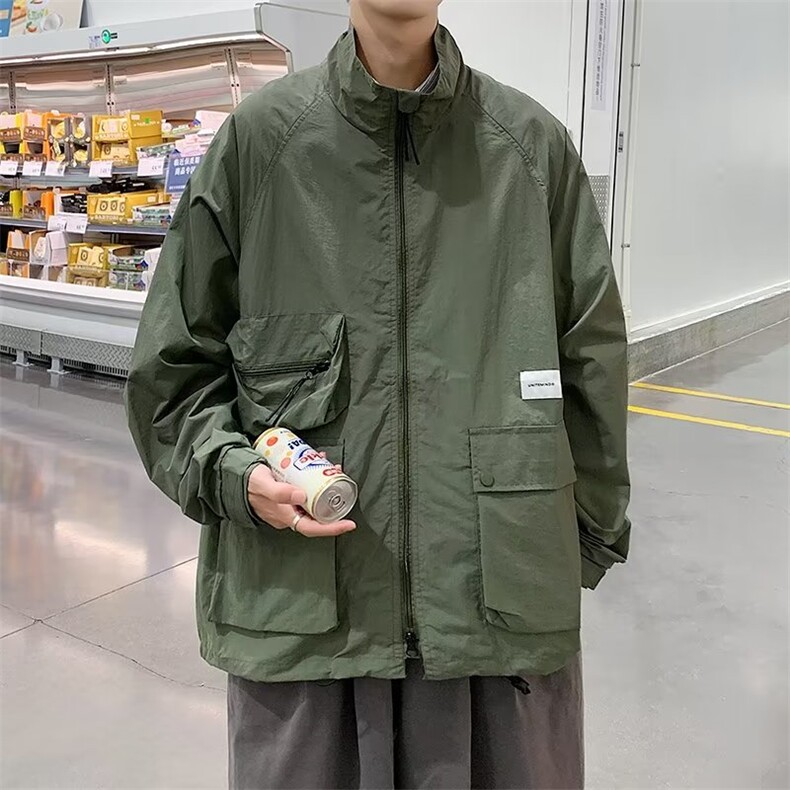 2023秋季日系复古工装外套男潮牌宽松休闲帅气立领冲锋衣MJ17P55,男装夹克,星座1116-2
