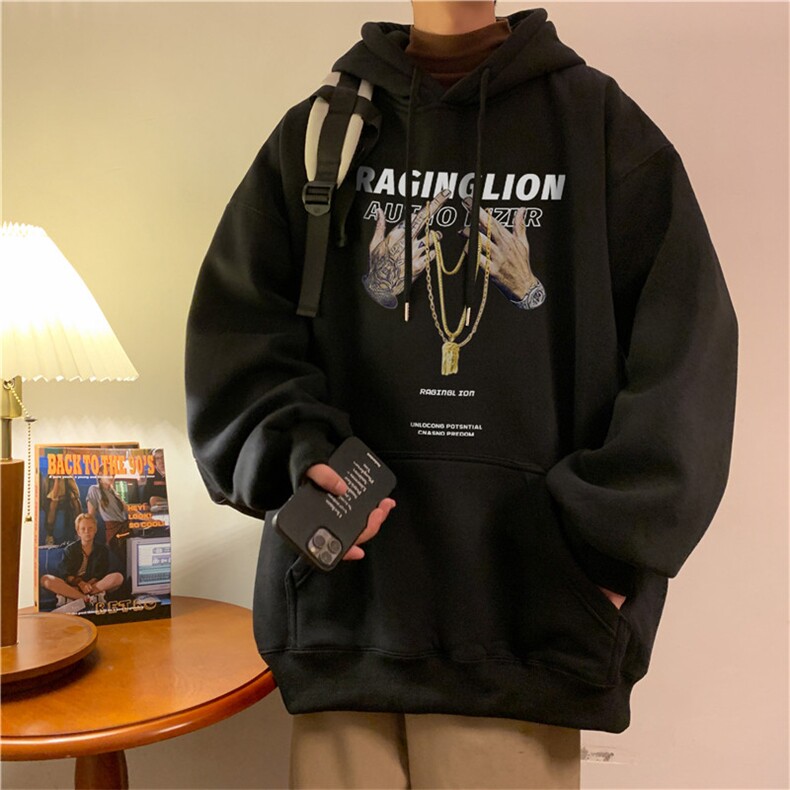 潮流宽松ins休闲男连帽卫衣D325-WY2301-薄款P55厚款P65,男装卫衣,电商D325
