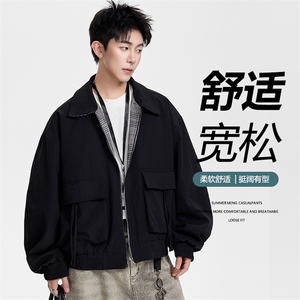 得物二开 双面穿高级潮牌设计翻领夹克外套男2025秋季JK1235-P98图片