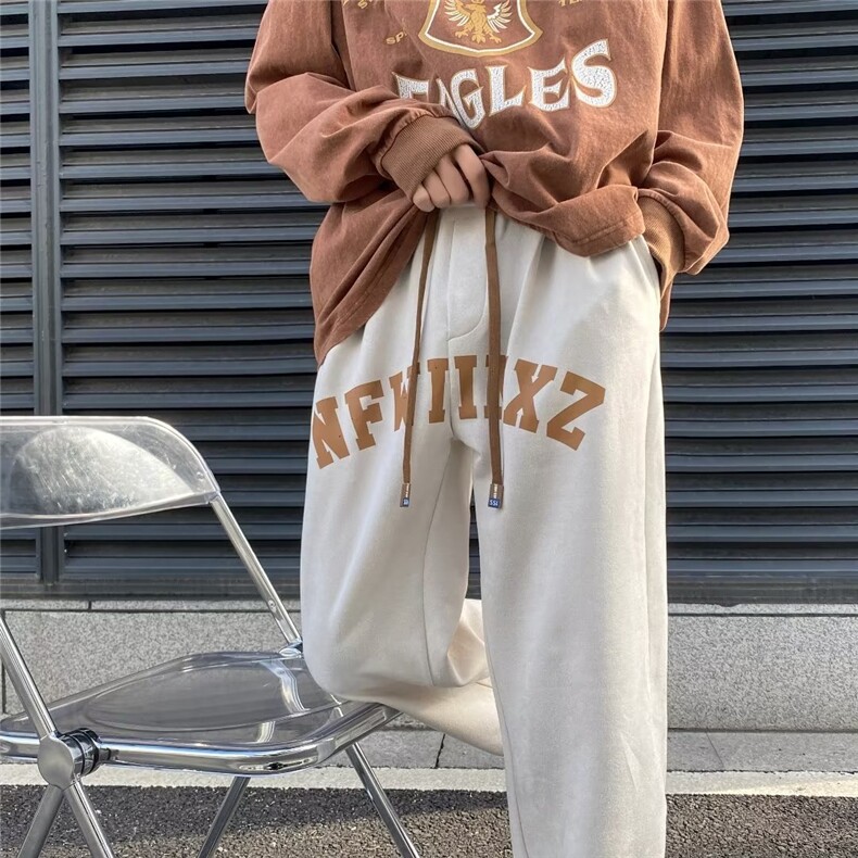 男秋季新款港风休闲裤麂皮绒280克发泡K9505P35图片