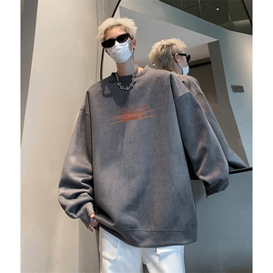 抖音得物供货 提供视频 秋冬重磅美式麂皮绒圆领卫衣 JY334图片