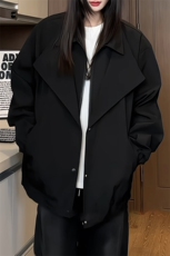 JK202/P65春装新款假两件个性痞帅夹克男外套潮宽松大码上衣，男装夹克，电商基地A050