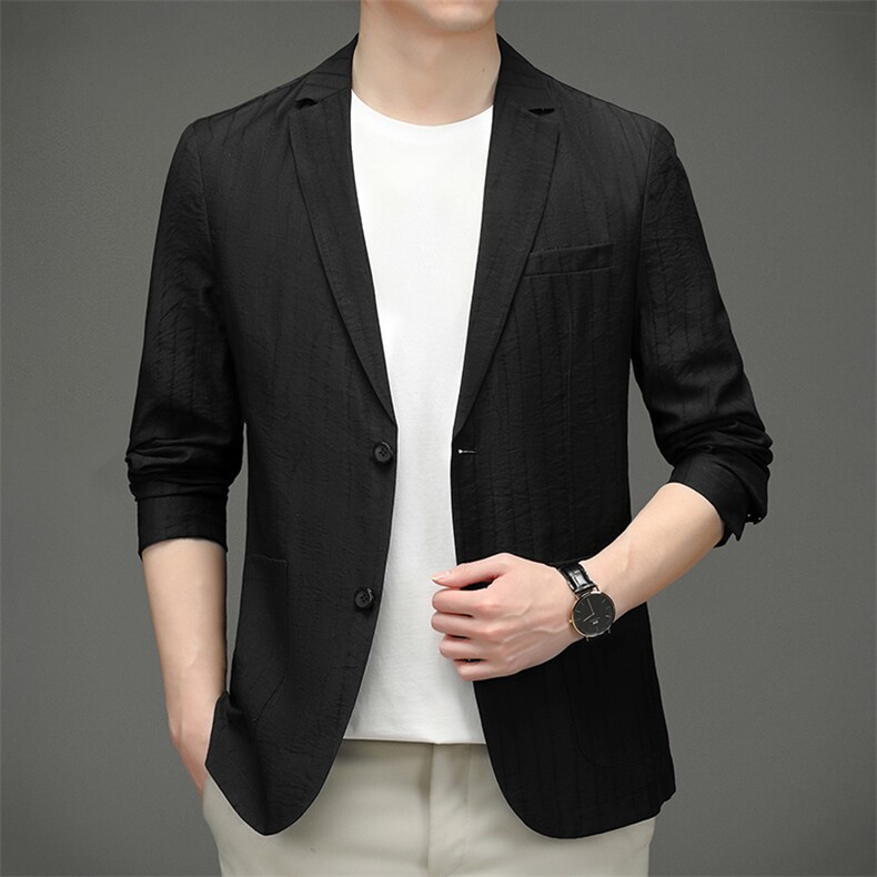 上衣2023年翻领口袋单排扣春季中老年长袖时尚西服SL9987,男装西服,钱塘6003（原4033）