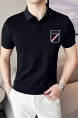 2024新款丝光珠地面料修身翻领短袖POLO衫男PL9302-p55，男装Polo衫，电商D303