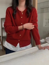 韩版小众温柔风毛衣开衫慵懒外套小个子粉色春秋新款针织上衣，女装针织衫/毛衣，半城羊绒