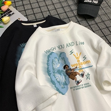 量大优！供视频！港风华夫格短袖T恤半袖男HT242-特P18，男装T恤，电商B367