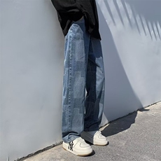 美式裤子男女秋冬高街ins潮牌牛仔裤hiphop宽松直筒阔腿裤43-P45，男装牛仔裤，星座1008