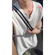 XZ809A/SSS03/特P24/控48美式V领坎肩万针绣花背心T恤，男装背心/马甲，星座809A(原222-1)