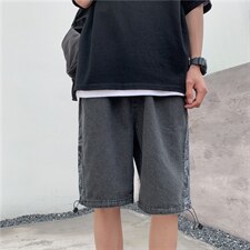 主推夏季腰果花裤子高街ins潮牌短裤男外穿中性炸街裤DK684-P38，男装牛仔裤，星座1008