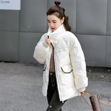 羽绒服女款冬2021年新款加厚面包服立领时尚宽松冬季外套潮，女装羽绒服，曼娅璐