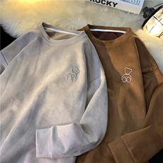 XZ222-1/CT01/P55/控68麂皮绒重磅美式复古咖色小熊长T卫衣，男装卫衣，星座809A(原222-1)