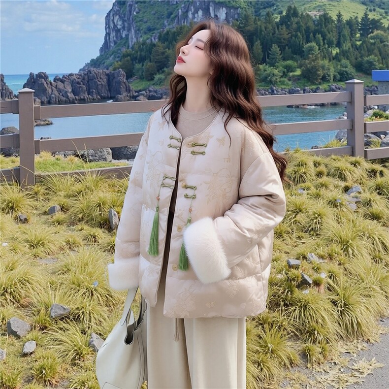 【现货】新中式风甜美90白鸭绒外套2C327-9950P285控398,女装羽绒服,2C327