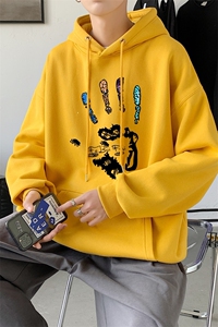 L2461P48秋冬新款卫衣男装宽松港风日系外套连帽衣服宽松卫衣图片