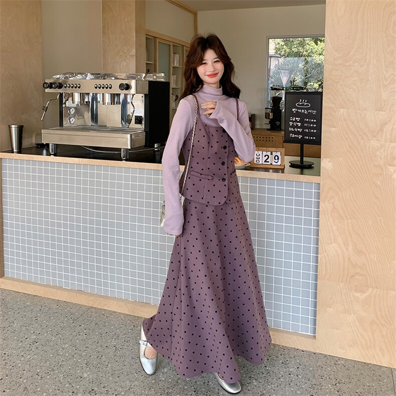 新款紫色波点三件套2C007-2605-P215-K348,女装套装/套裙,2C007
