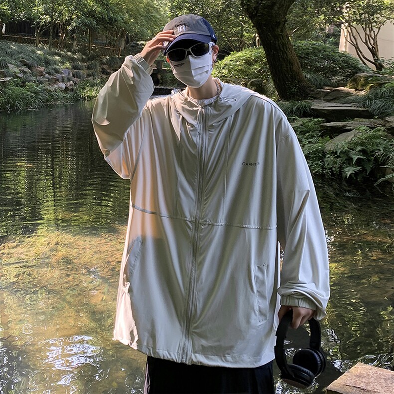 防晒衣男韩版潮流连帽抽绳个性薄款2026夏季新款ins外套W4881-P39，男装防晒衣，星座412