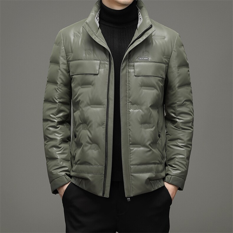 2023冬季商务休闲纯色立领羽绒服男士休闲90%羽绒外套ZG2907-P280,男装羽绒服,电商B212（原钱塘6029）
