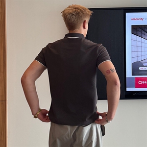 7A抑菌V领2025夏季轻奢高级感翻领短袖Polo衫潮流T恤T0272-特P45图片